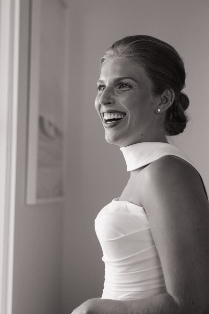 Elegant bridal portrait at a backyard beach wedding in Rosemary Beach, Florida