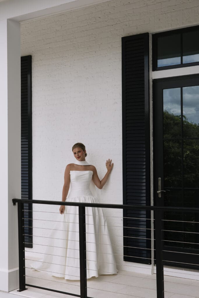 Elegant bridal portrait at a backyard beach wedding in Rosemary Beach, Florida