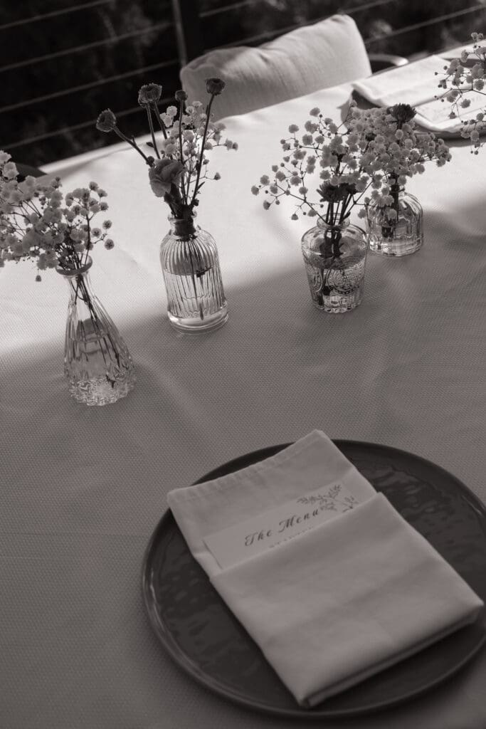 Thoughtful wedding details at an intimate Rosemary Beach backyard celebration