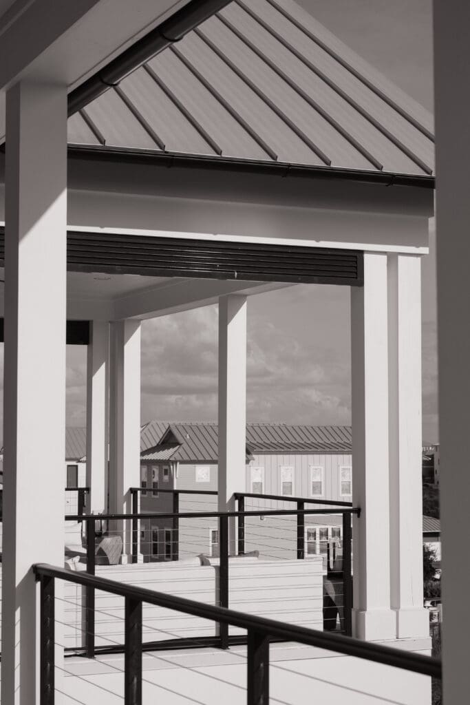 Backyard beach wedding ceremony in Rosemary Beach, Florida with ocean views and intimate guest seating