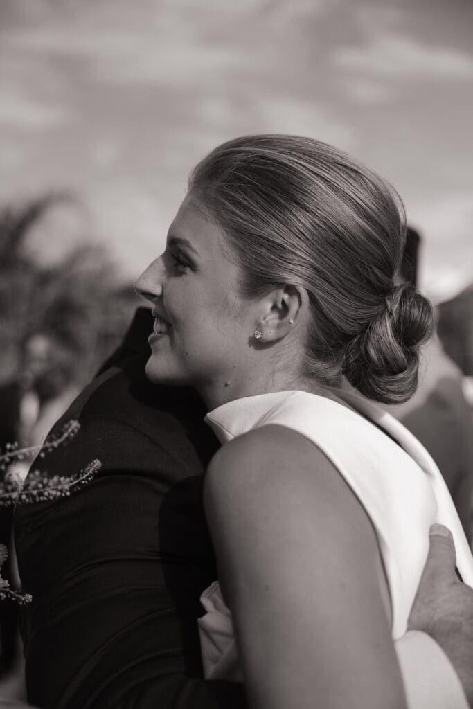 Backyard beach wedding ceremony in Rosemary Beach, Florida with ocean views and intimate guest seating