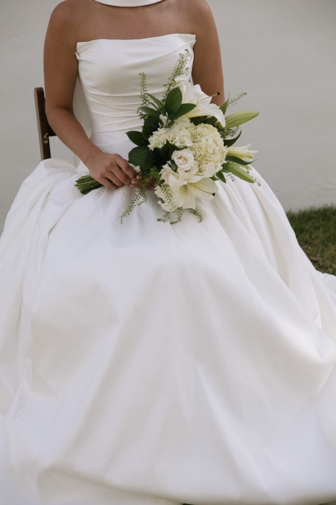 Elegant bridal portrait at a backyard beach wedding in Rosemary Beach, Florida