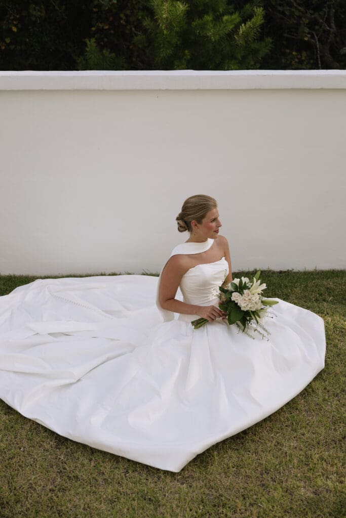 Elegant bridal portrait at a backyard beach wedding in Rosemary Beach, Florida
