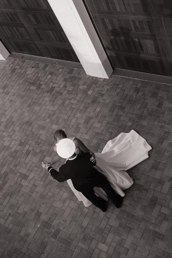 Bride and groom portraits at a backyard beach wedding in Rosemary Beach, Florida